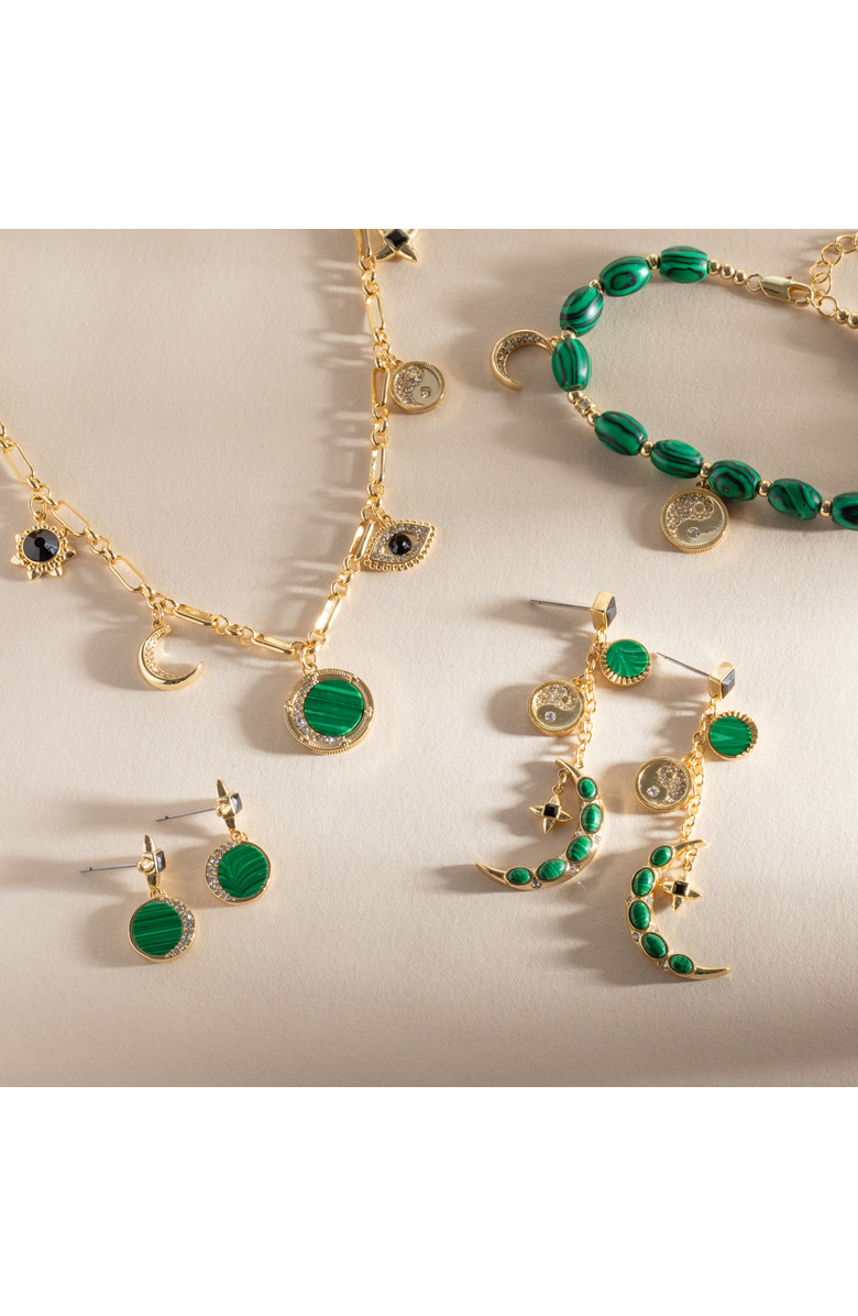 Alex and Ani Statement Earrings, Alternate, color, Malachite