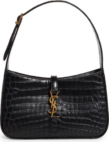 Saint Laurent YSL Croc Embossed Leather Shoulder Bag | Nordstrom