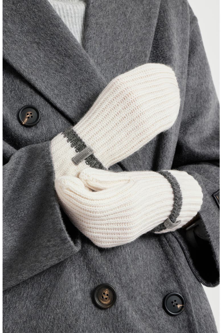 Knit mittens with monili, Alternate, color, Panama