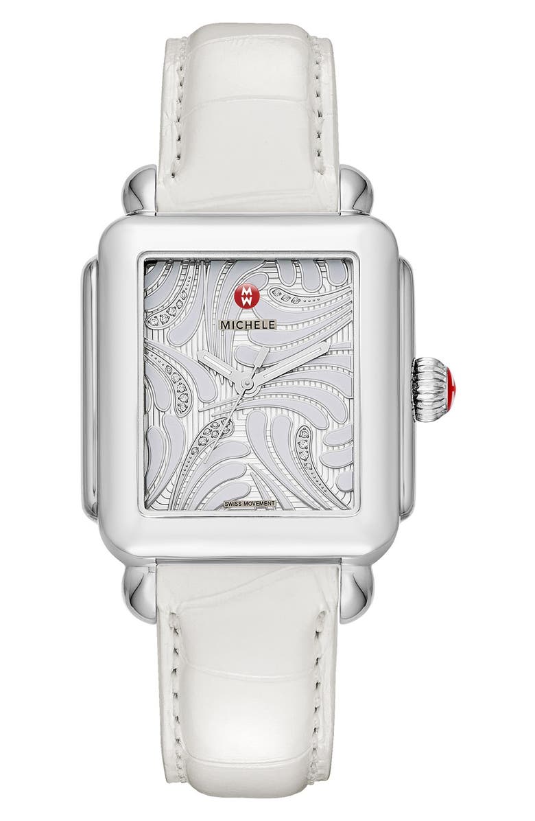 MICHELE 18mm Alligator Watch Strap, Alternate, color, 