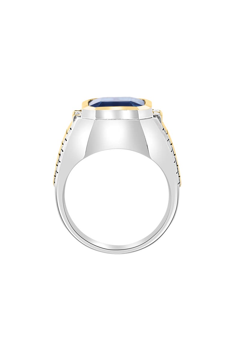 Two-Tone London Blue Topaz & Diamond Ring - 0.15ct., Alternate, color, BLUE