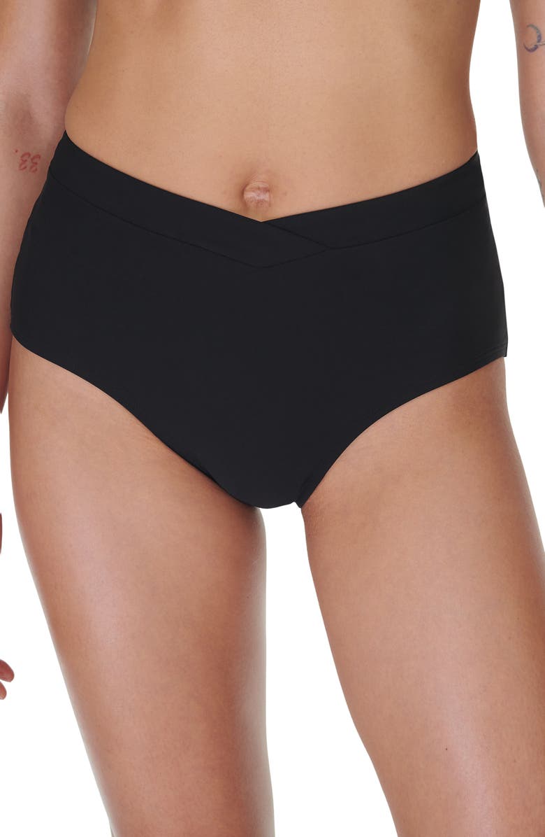 Sweaty Betty Cross Front High Waist Bikini Bottoms, Main, color,
