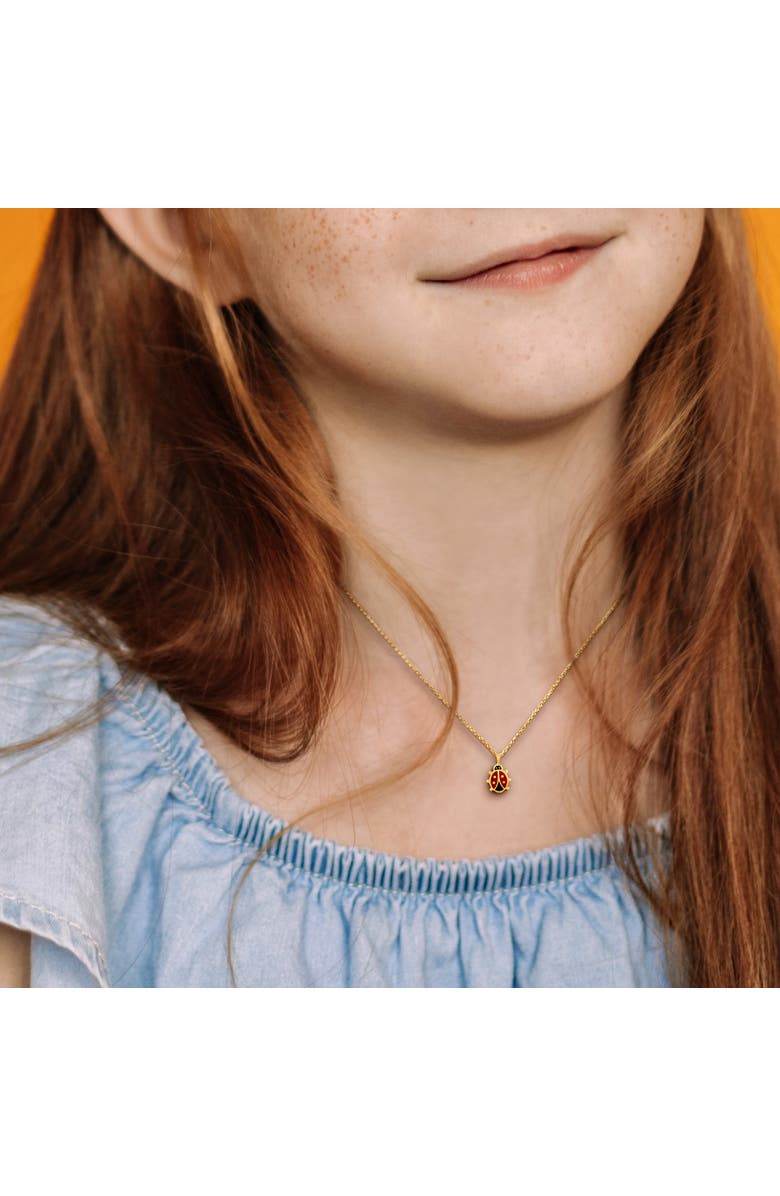 Julianna B. Kids Enamel Ladybug Necklace 14k Gold, Alternate, color, Red Enamel