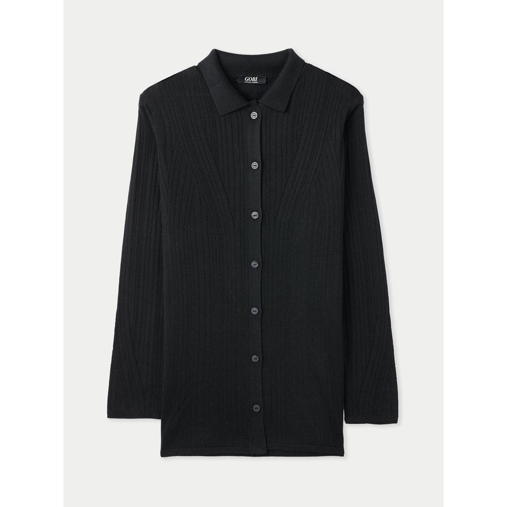 Gobi Mongolian Cashmere Silk Cashmere Cardigan In Black