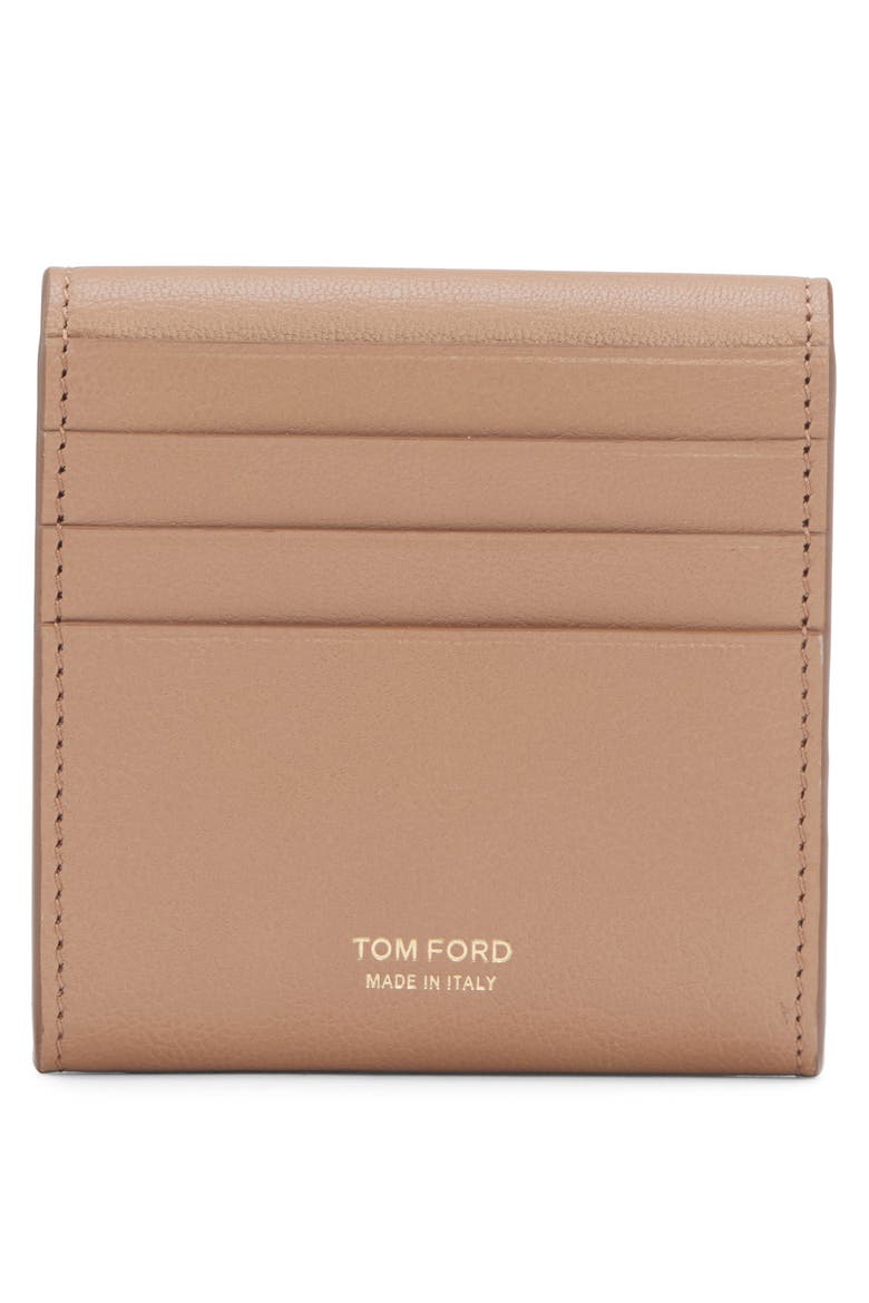 Double T Leather Card Holder, Alternate, color, RHUM