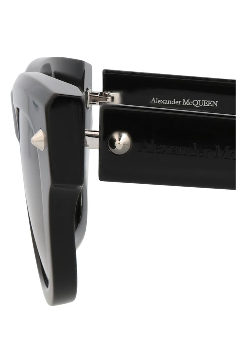 McQueen 51mm Square Sunglasses, Alternate, color, Black Black Grey