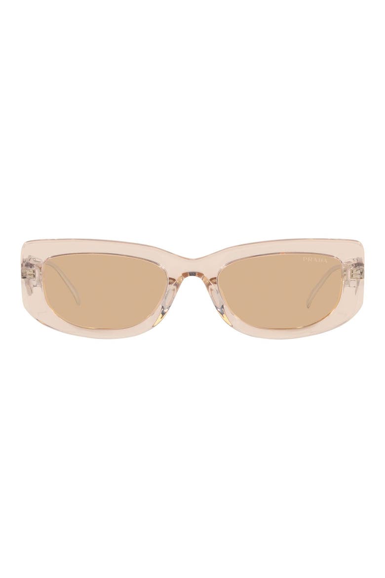 53mm Rectangular Sunglasses, Main, color, LITE BROWN
