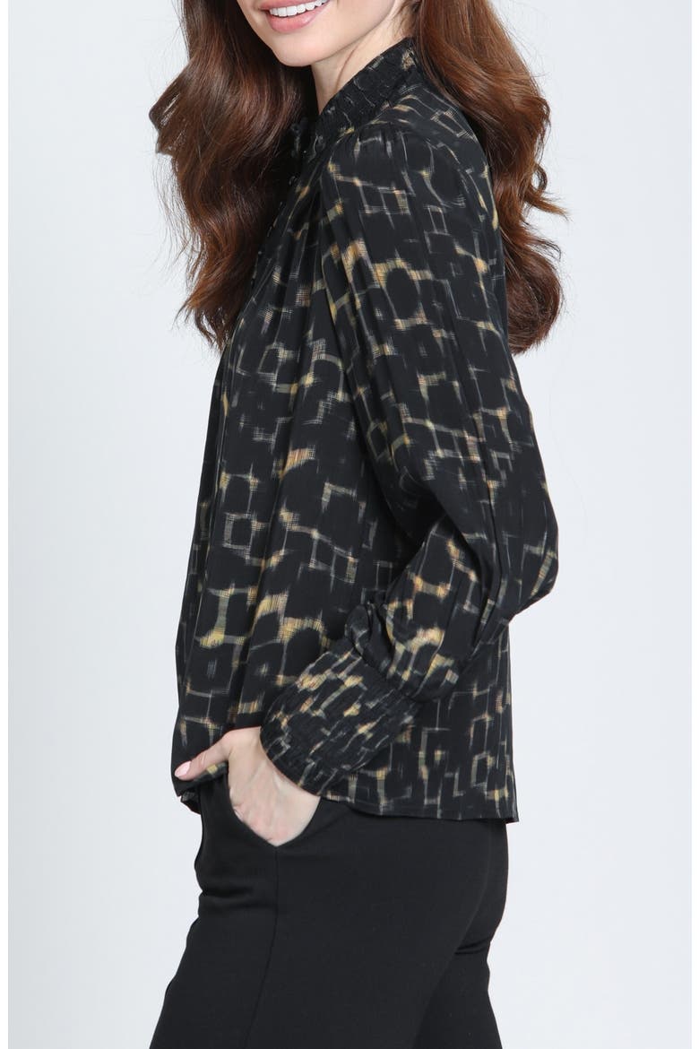 Ruched Puff Sleeve Top, Alternate, color, ONYX/AMBER