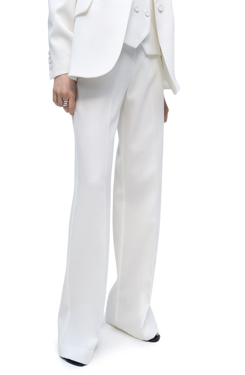 MANGO Wide Leg Suit Pants, Main, color, Off White