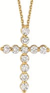 ALLUREZ Lab Diamond Cross Pendant Necklace in 14k