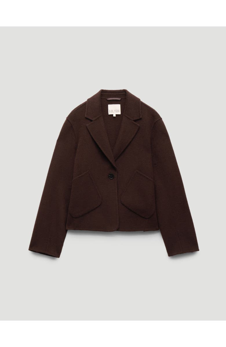 Hush Mina Pure Wool Double Faced Blazer, Alternate, color, Chocolate Brown