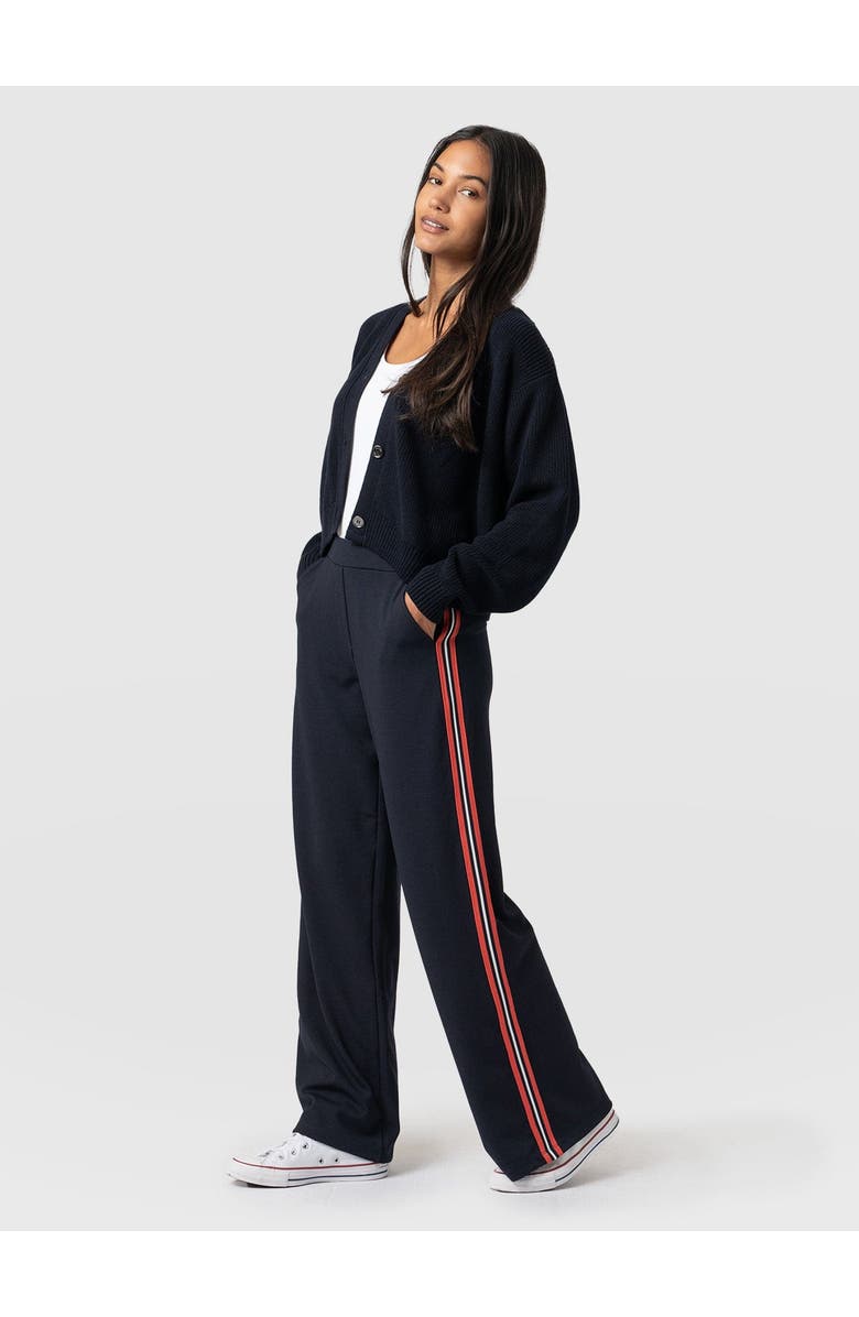 Saint + Sofia Victory Wide Leg Pant, Alternate, color, Navy/Red Stripe