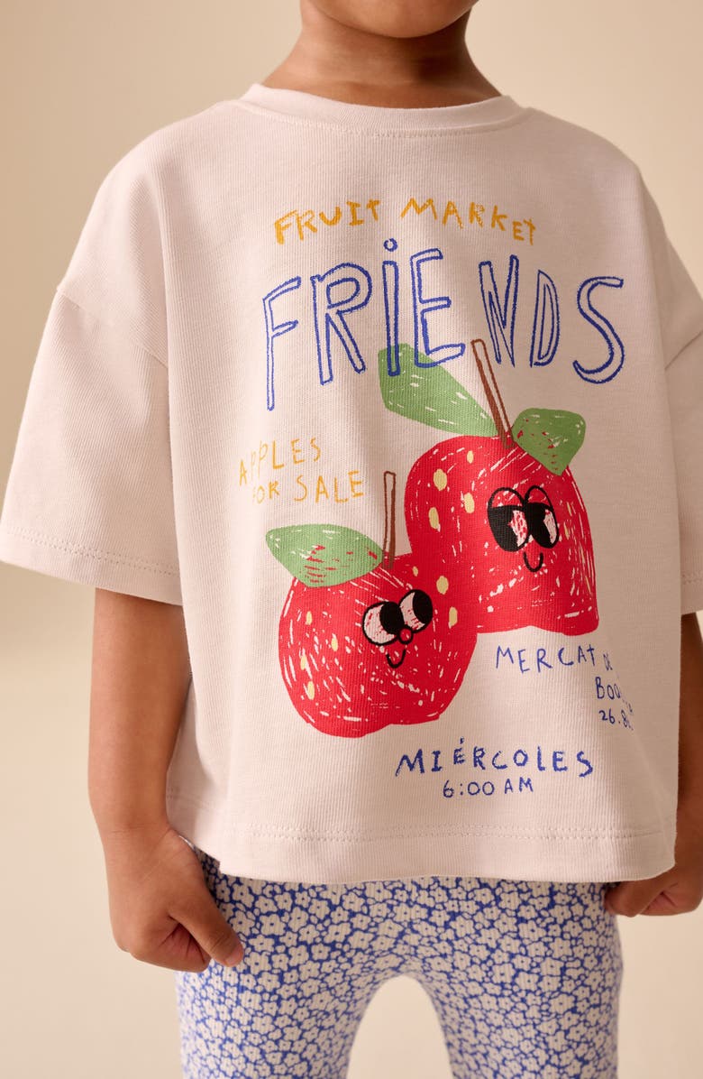 NEXT Kids' Graphic T-Shirt & Flare Leggings Set, Alternate, color, Neutral