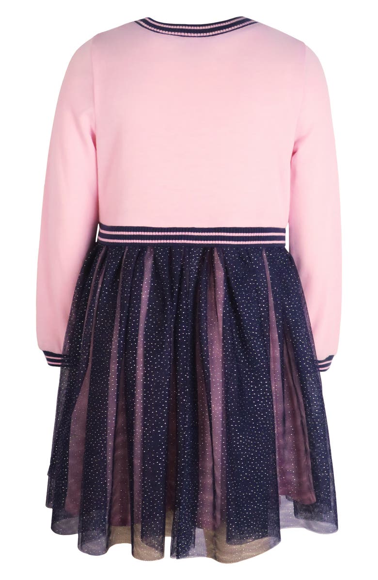Zunie Kids' French Terry Sequin Team Spirit Dress, Alternate, color, Pink/ Ivory