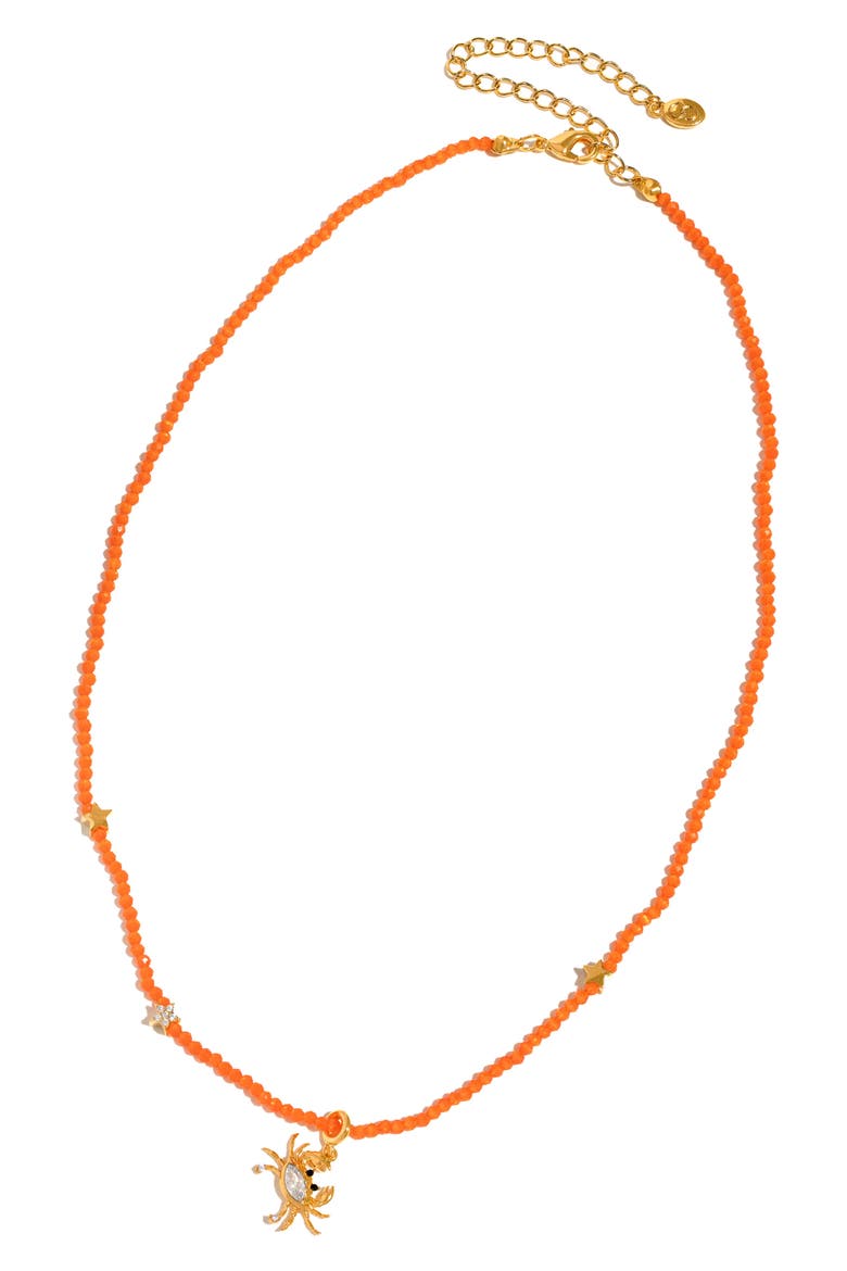 Crab Beaded Necklace, Main, color, GOLD