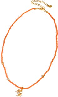 Girls Crew Crab Beaded Necklace