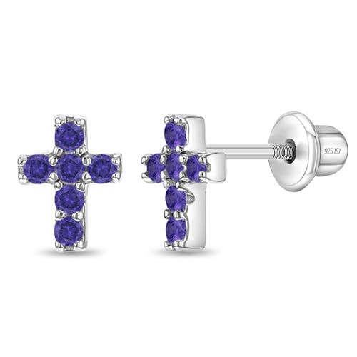 Shop In Season Jewelry The Cross Earrings In Purple