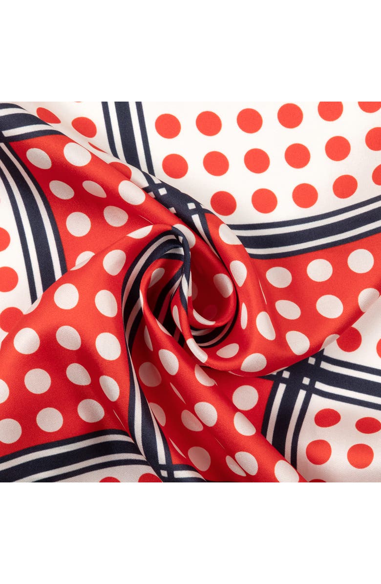 Echo Grid Dots Silk Square, Alternate, color, Navy