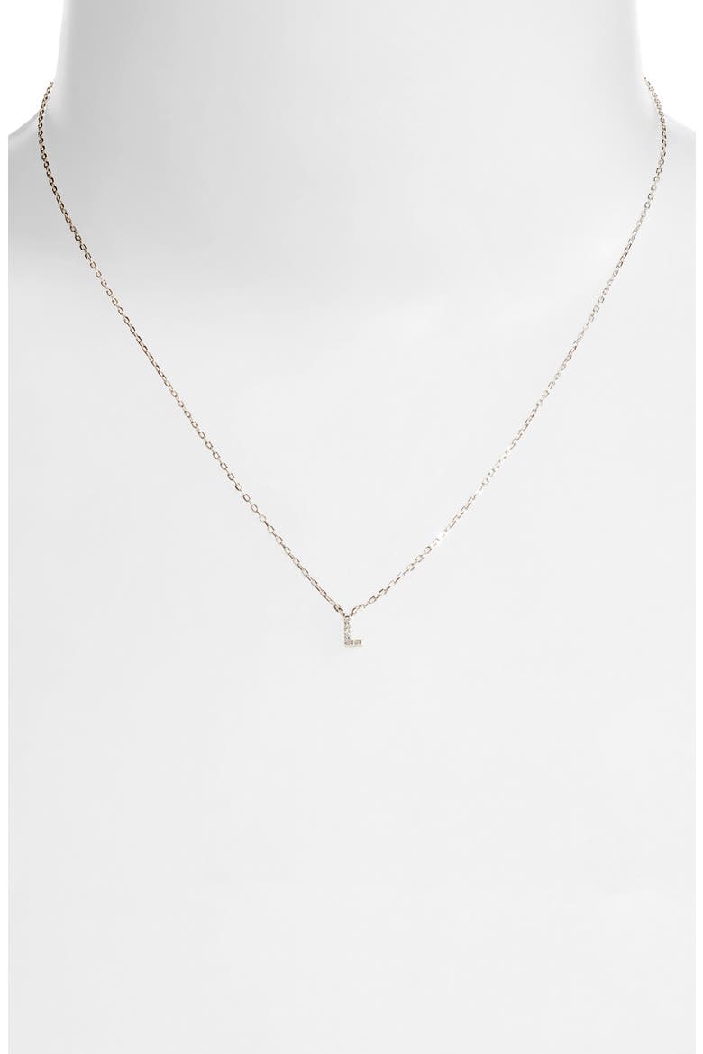 Pavé Itty Bitty Initial Pendant, Alternate, color, SILVER L