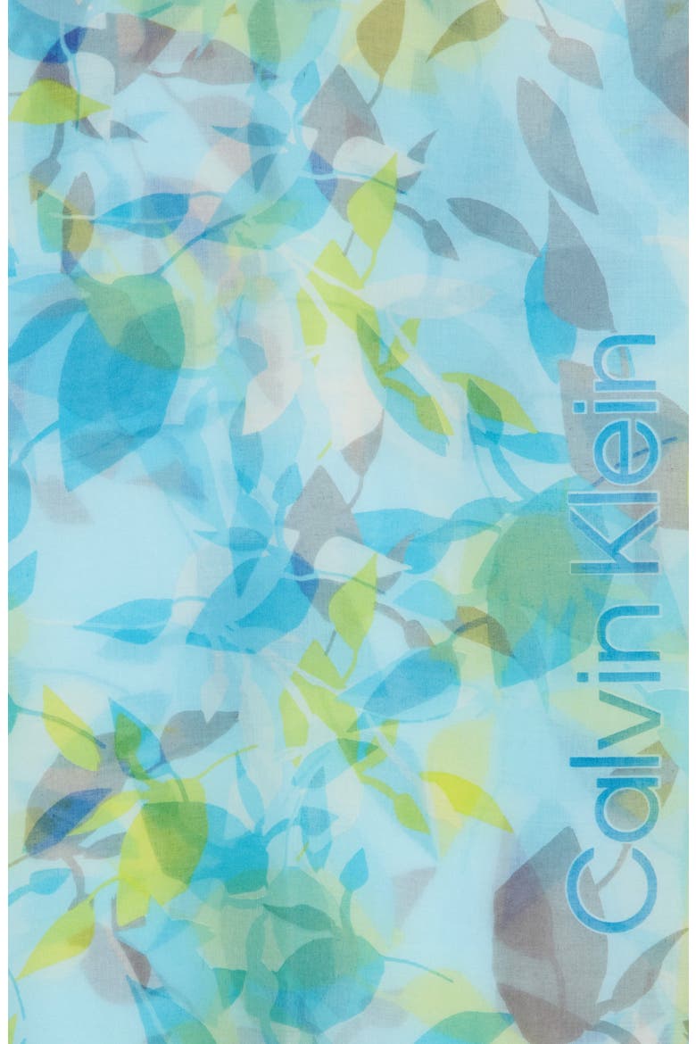 Tropical Floral Oversize Scarf, Alternate, color, AQUA
