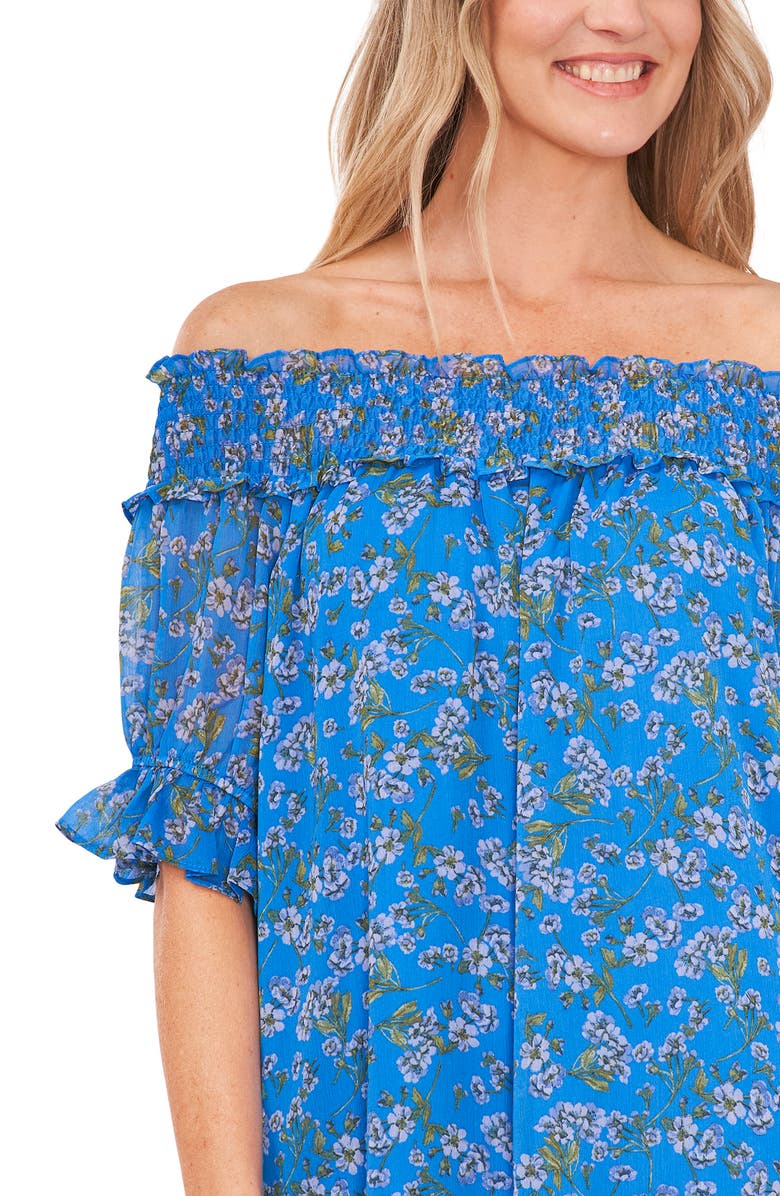 CeCe Floral Print Off the Shoulder Shift Dress, Alternate, color, 