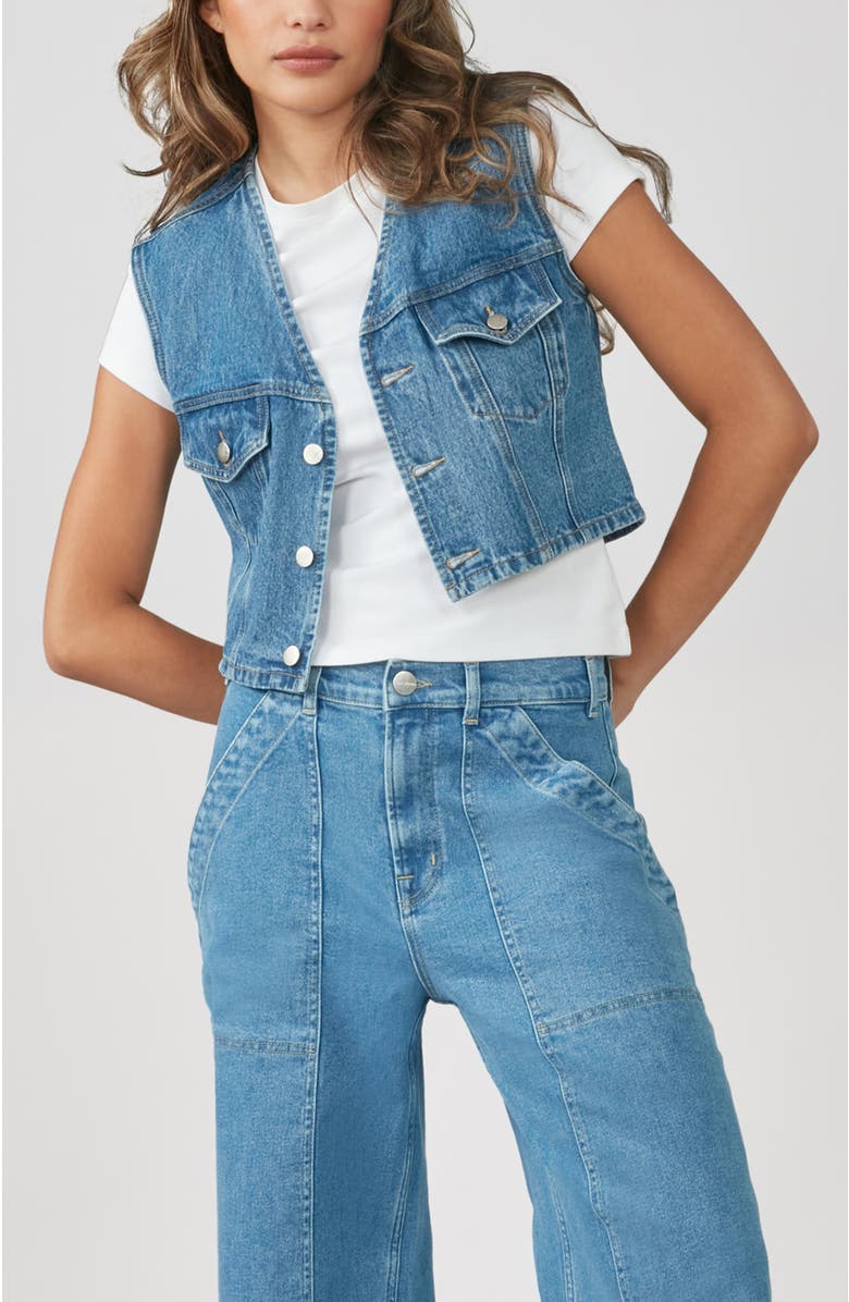 Lola Jeans Carter Cropped Vest, Main, color, Vintage Nostalgia