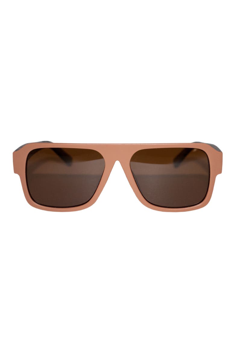 Lennon 68mm Polarized Square Sunglasses, Main, color, TAN TORTE/ BROWN