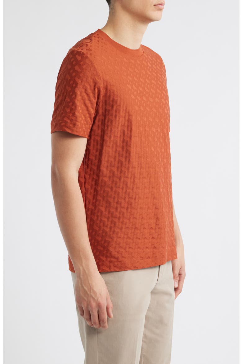 Thompson Logo Jacquard Cotton T-Shirt, Alternate, color, DARK ORANGE