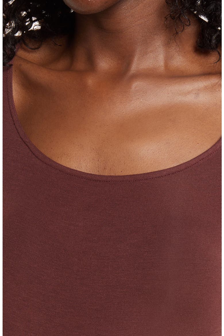 Semi Sheer Long Sleeve Knit Top, Alternate, color, BROWN CHOCOLATE