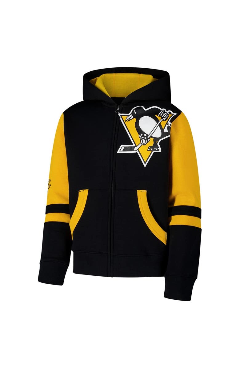 Outerstuff Youth Black Pittsburgh Penguins Face Off Full-Zip Hoodie, Alternate, color, Black