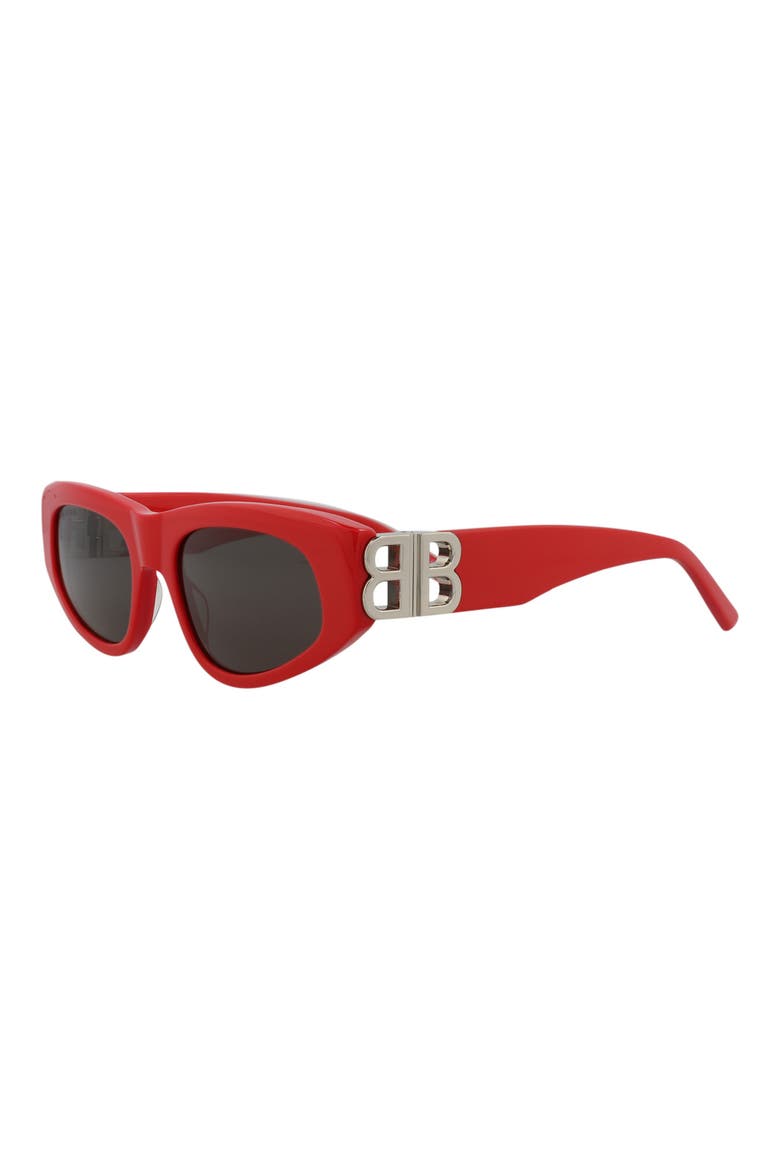 Novelty 53mm Cat Eye Sunglasses, Alternate, color, RED SILVER GREY