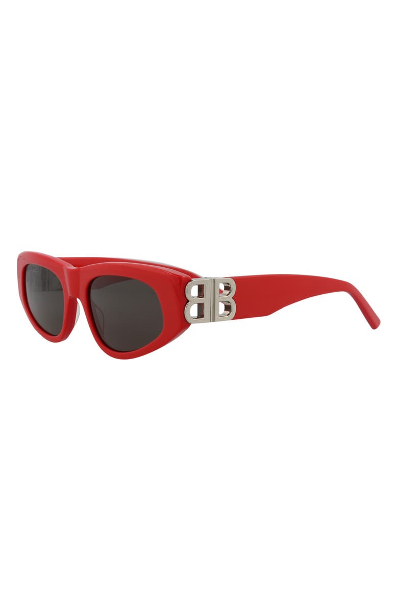Balenciaga Novelty 53mm Cat Eye Sunglasses, Alternate, color, Red Silver Grey