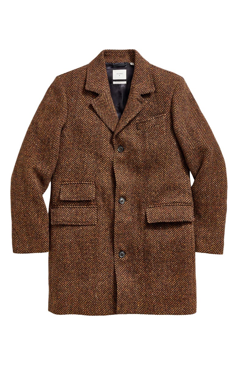 Billy Reid Astor Wool Herringbone Coat, Alternate, color, Dark Brown Herringbone