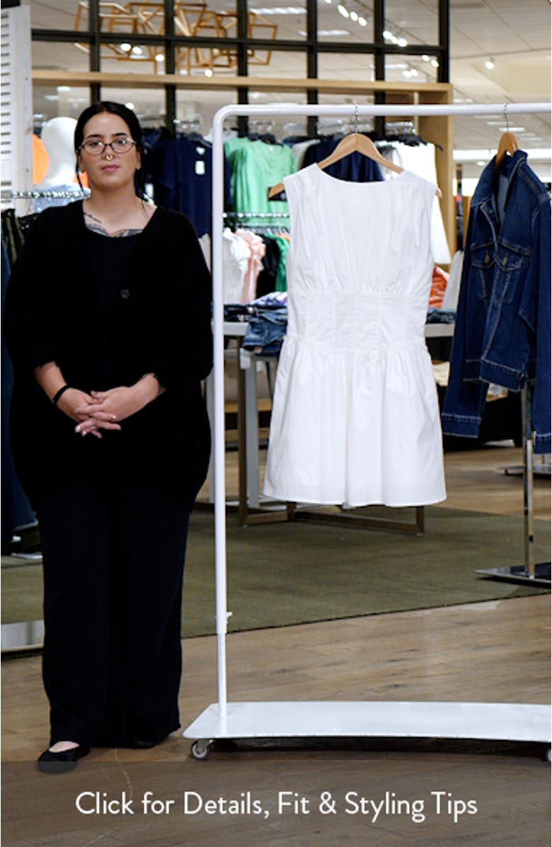 Gathered Stretch Cotton Poplin Minidress, sales video thumbnail