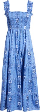 Hill House Home The Kimmy Smocked Sleeveless Maxi Dress