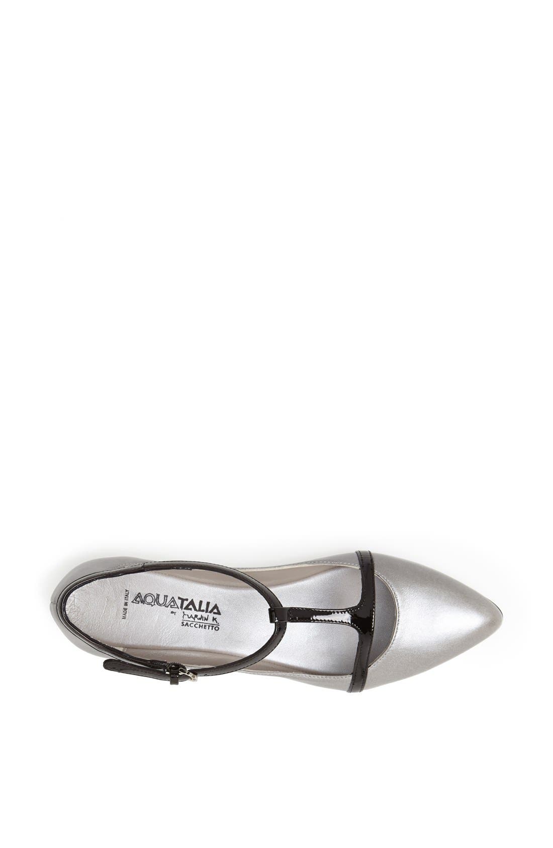 by Marvin K. 'Yasmine' Two Tone Waterproof Leather Flat, Alternate, color, IRON/ BLACK