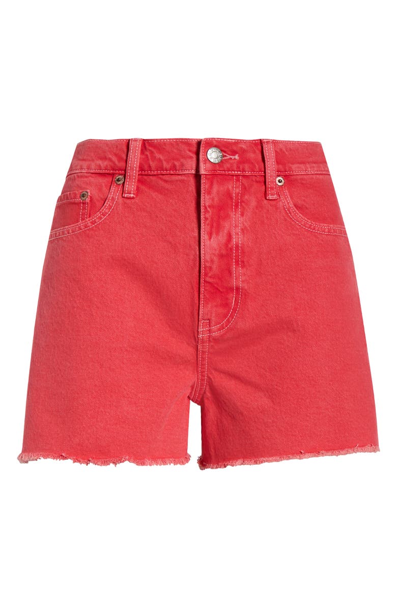 DAZE Troublemaker Fray Hem Shorts, Alternate, color, Chili Pepper