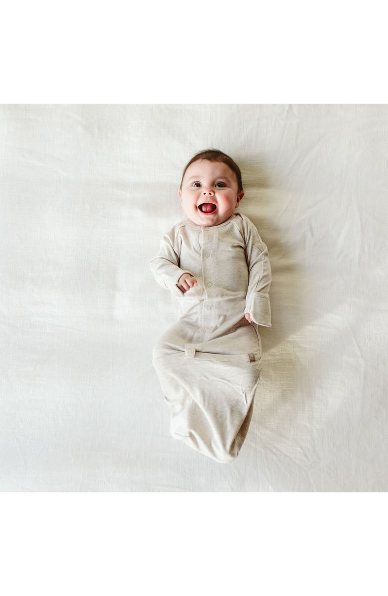 goumikids Goumi 24 Hour Convertible Sleeper Baby Gown, Alternate, color, Storm Gray