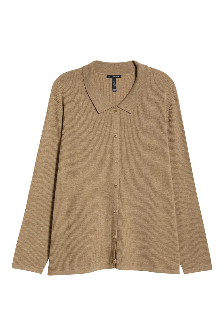 Merino Wool Cardigan, Alternate, color, BISCUIT