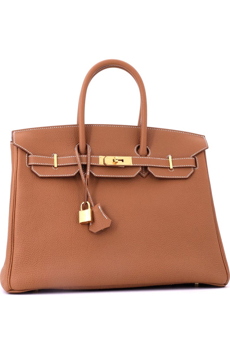 Pre-Owned Hermes Birkin Handbag Brown Togo with Gold Hardware 35, Alternate, color, Gold