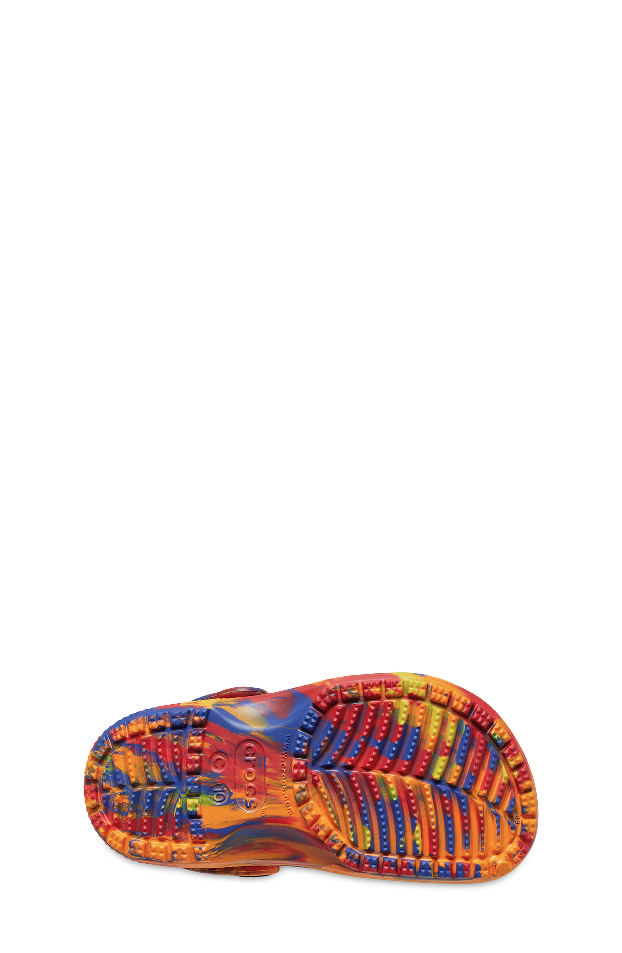 Kids' Classic Marbled Clog, Alternate, color, ORANGE ZING MULTI