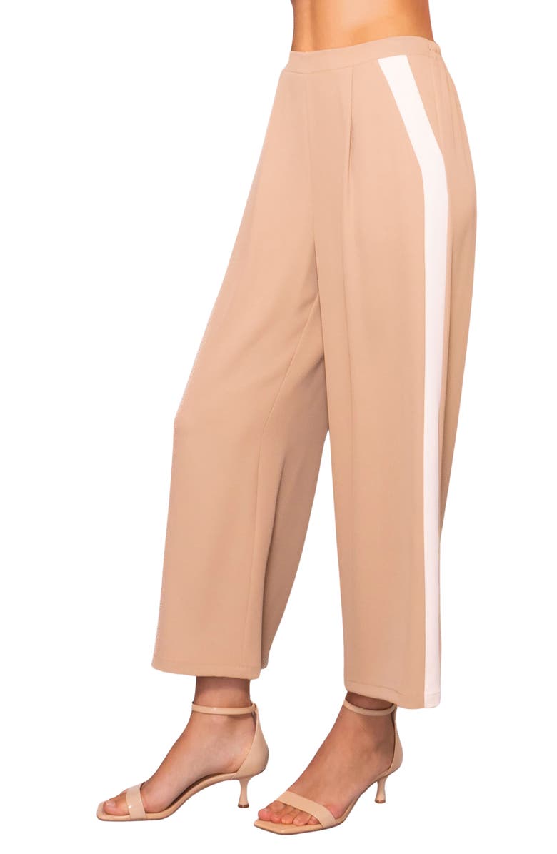 MELLODAY Side Stripe Wide Leg Pants, Alternate, color, Light Khaki/ Bone