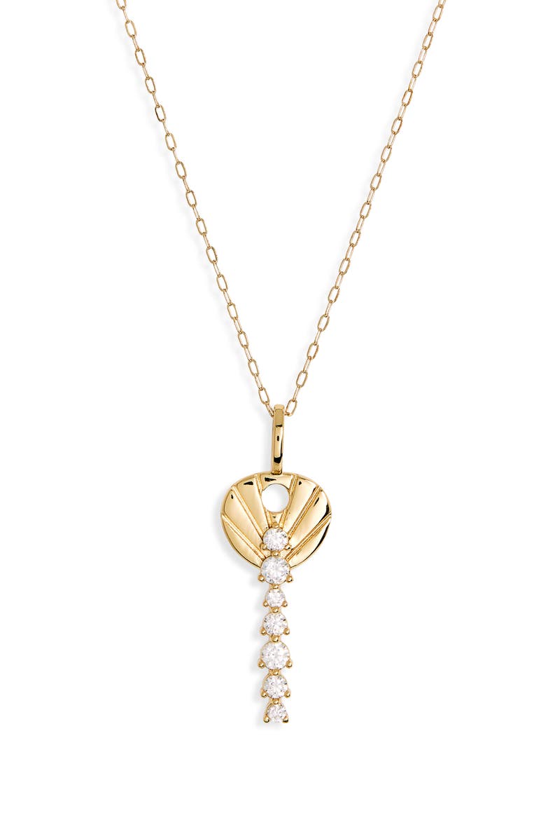 Key Pendant Necklace, Main, color, GOLD