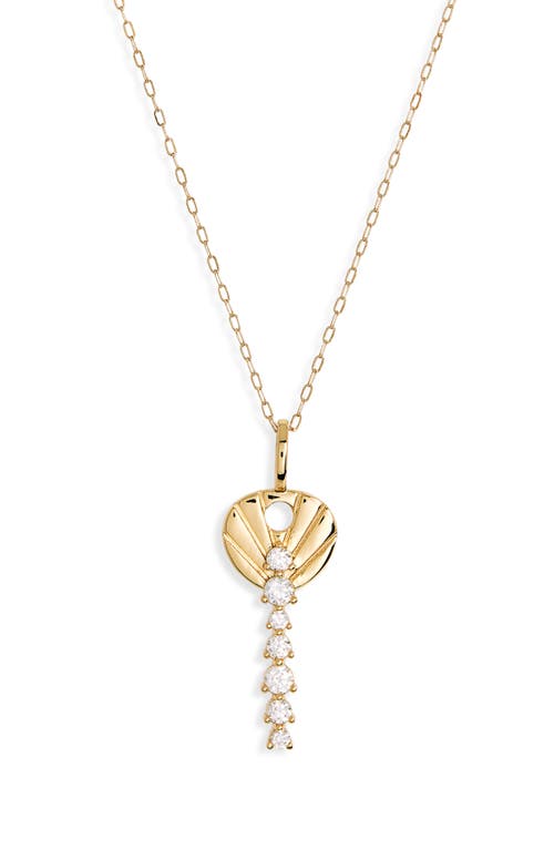 MIRANDA FRYE Key Pendant Necklace in Gold 