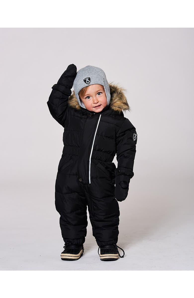 Deux par Deux Gender Inclusive Lined Knit Hat with Ears and Strings, Alternate, color, Heather Gray