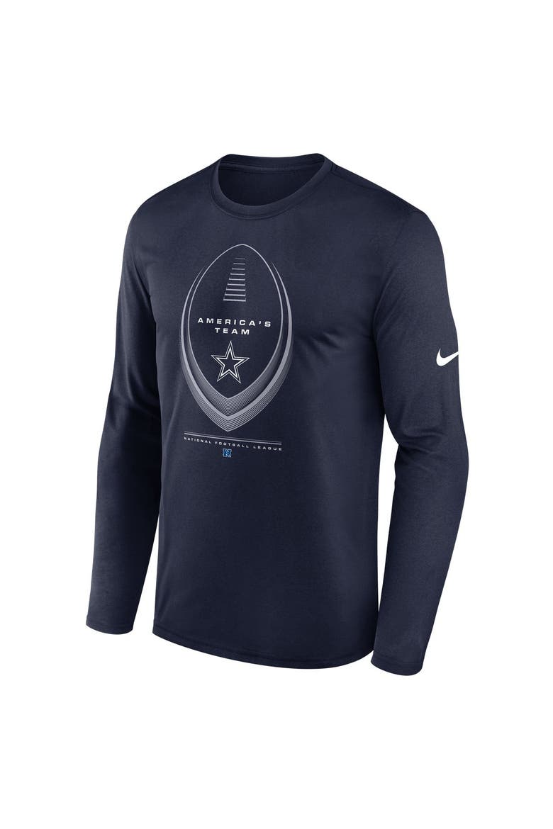 Men's Nike Navy Dallas Cowboys Legend Icon Dri-FIT Long Sleeve T-Shirt, Alternate, color, Navy
