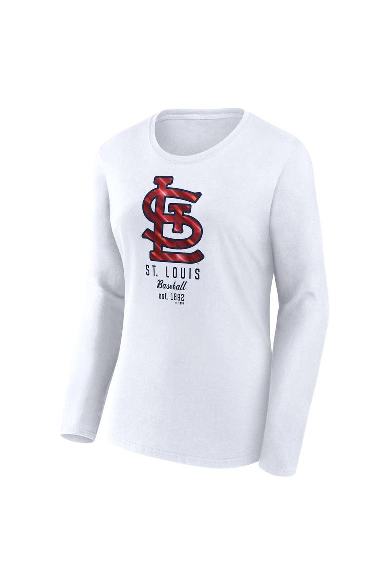 Women's Fanatics Branded  White St. Louis Cardinals Lightweight Fitted Long Sleeve T-Shirt, Alternate, color, White