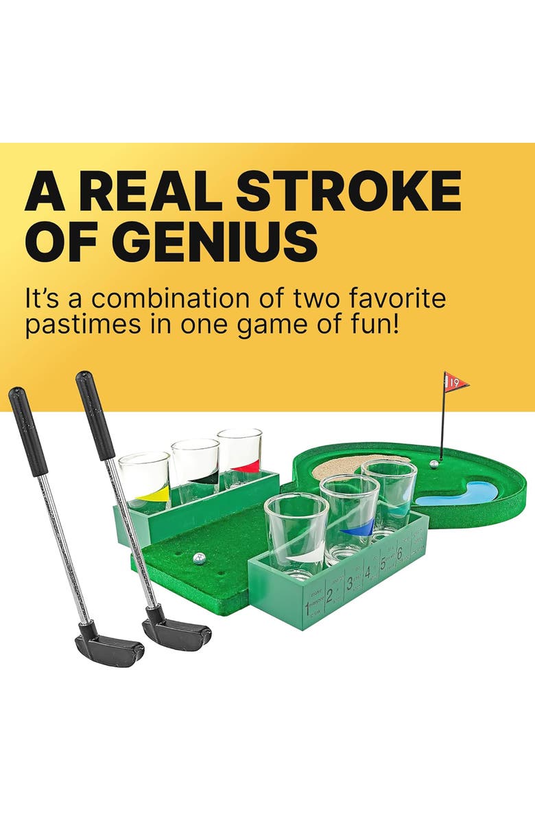 Fairly Odd Novelties Table Golf, Shot Glass Drinking Party Game, Adult, Alternate, color, Multicolored