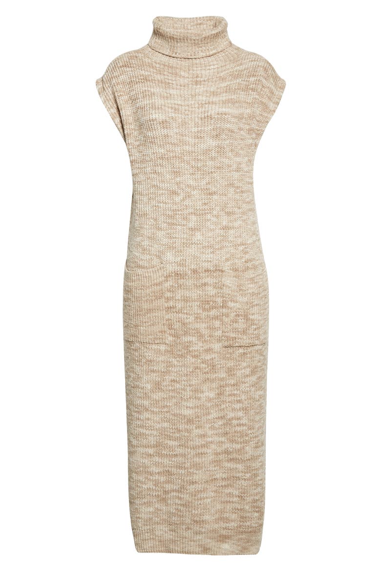 Fadia Sleeveless Organic Cotton Blend Sweater Dress, Alternate, color, CREAM KHAKI