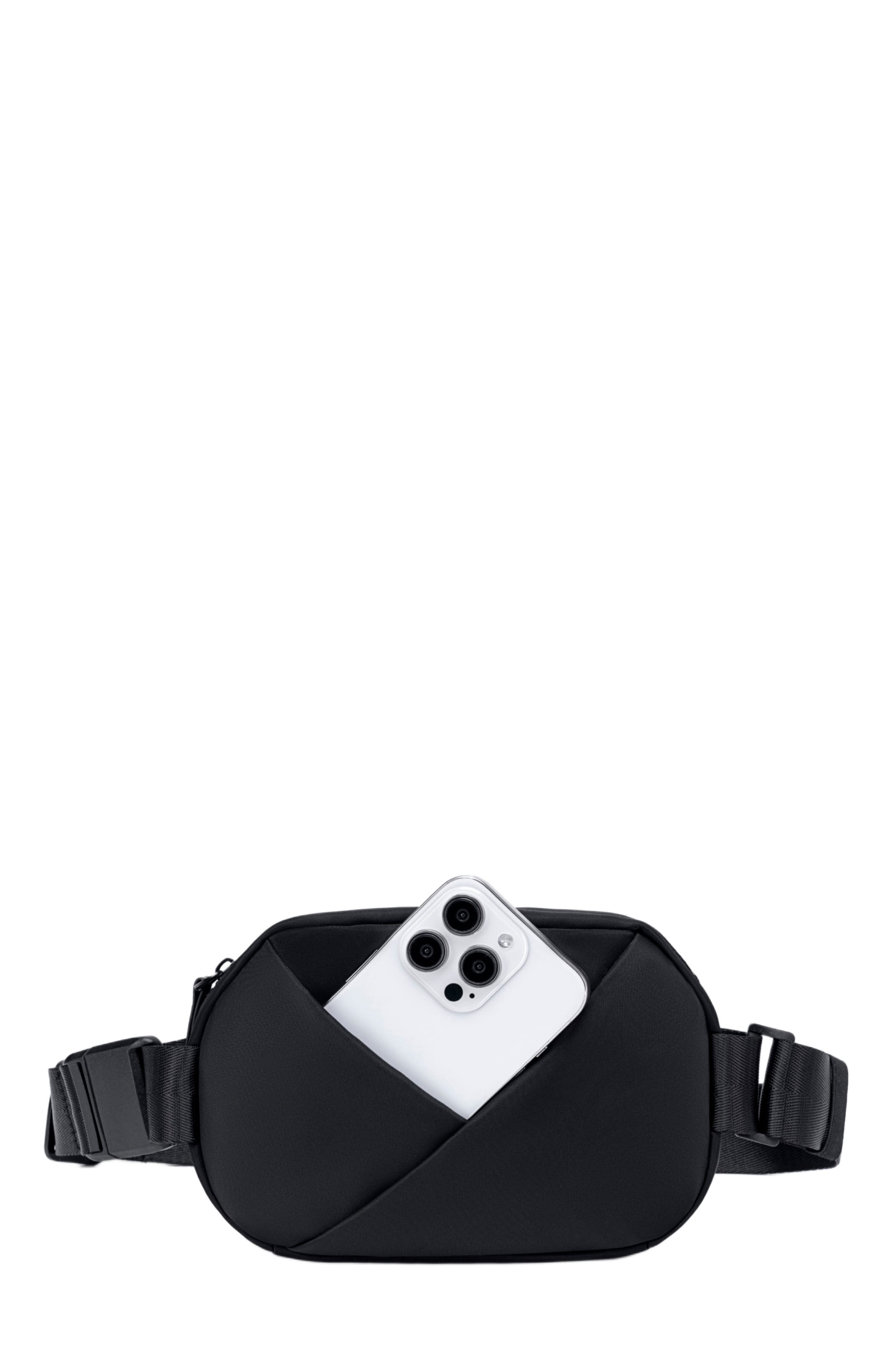 Lux and Nyx Origami Sling Bag and Belt Bag For Women, Alternate, color, Black